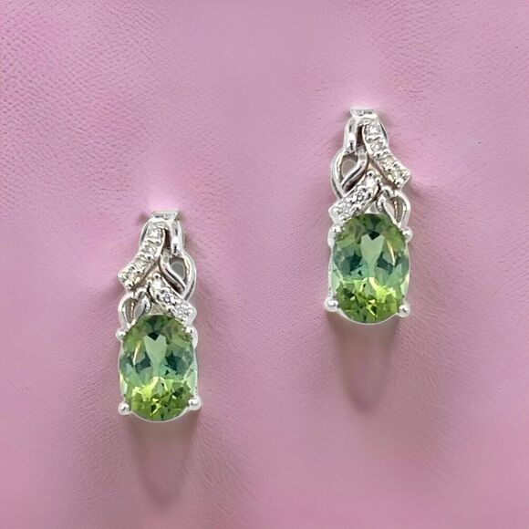 Natural Tourmaline Diamond Earrings 14k Gold 1.57 TCW Certified $3,490 211894 - Picture 7 of 15